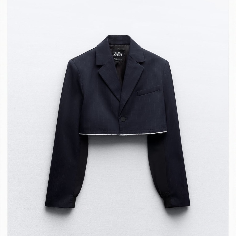 ZARA striped crop bomber blazer - Picture 15 of 15